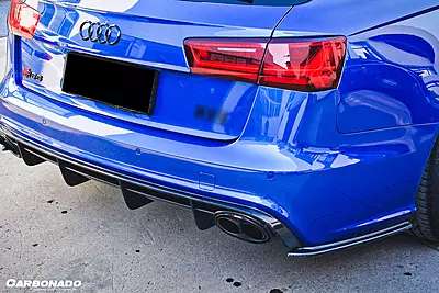 2013–2018 Audi RS6 Avant MN Style Carbon Fiber Rear Cap Splitters | Aggressive Rear Quarter Accents 2013–2018 Audi RS6 Avant MN Style Carbon Fiber Rear Cap Splitters | Aggressive Rear Quarter Accents