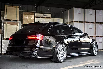 2013–2018 Audi RS6 Avant MN Style Carbon Fiber Rear Cap Splitters | Aggressive Rear Quarter Accents 2013–2018 Audi RS6 Avant MN Style Carbon Fiber Rear Cap Splitters | Aggressive Rear Quarter Accents