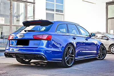 2013–2018 Audi RS6 Avant MN Style Carbon Fiber Rear Cap Splitters | Aggressive Rear Quarter Accents 2013–2018 Audi RS6 Avant MN Style Carbon Fiber Rear Cap Splitters | Aggressive Rear Quarter Accents