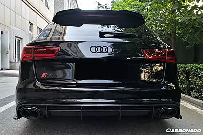 2013–2018 Audi RS6 Avant MN Style Carbon Fiber Rear Cap Splitters | Aggressive Rear Quarter Accents 2013–2018 Audi RS6 Avant MN Style Carbon Fiber Rear Cap Splitters | Aggressive Rear Quarter Accents