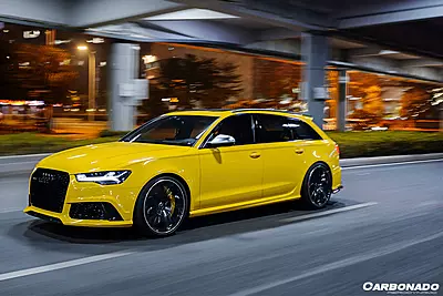 2013–2018 Audi RS6 Avant MN Style Carbon Fiber Rear Cap Splitters | Aggressive Rear Quarter Accents 2013–2018 Audi RS6 Avant MN Style Carbon Fiber Rear Cap Splitters | Aggressive Rear Quarter Accents
