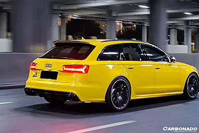 2013–2018 Audi RS6 Avant MN Style Carbon Fiber Rear Cap Splitters | Aggressive Rear Quarter Accents 2013–2018 Audi RS6 Avant MN Style Carbon Fiber Rear Cap Splitters | Aggressive Rear Quarter Accents