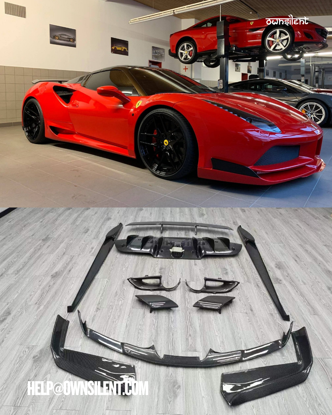 Dry Carbon Novitec Full Body Kit for Ferrari 488 GTB (2015–2019)