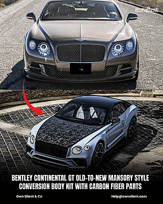 Bentley Continental GT Old-to-New Mansory Style Conversion Body Kit with Carbon Fiber Parts