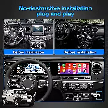 Android Car Radio & Digital Cluster for Jeep Wrangler JL/Gladiator JT 2018–2023 | 8+128GB GPS Stereo Navigation Unit (Grey) Android Car Radio & Digital Cluster for Jeep Wrangler JL/Gladiator JT 2018–2023 | 8+128GB GPS Stereo Navigation Unit (Grey)