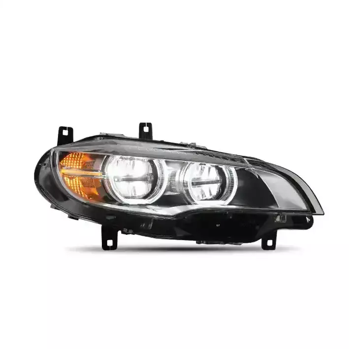 E71 X6 Facelift Style LED Headlights w/Etched DTM Rings (2008β2013) E71 X6 Facelift Style LED Headlights w/Etched DTM Rings (2008β2013)