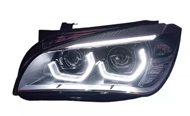 E84 X1 DTM Style LED Headlights w/Etched Rings & LED Eyebrows (2010β2015) E84 X1 DTM Style LED Headlights w/Etched Rings & LED Eyebrows (2010β2015)