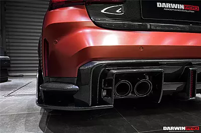 2021-UP BMW M3 G80 BKSS Style Rear Diffuser with LED Lights & Quad Exhaust Tips 2021-UP BMW M3 G80 BKSS Style Rear Diffuser with LED Lights & Quad Exhaust Tips