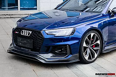 2017–2019 Audi RS4 B9 Carbon Fiber Front Bumper Trim Lip | Subtle Aerodynamic Enhancement 2017–2019 Audi RS4 B9 Carbon Fiber Front Bumper Trim Lip | Subtle Aerodynamic Enhancement