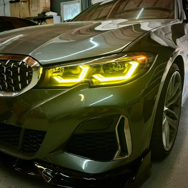 BMW G20 3 Series CSL Yellow Ikon Headlight Retrofit (2019–2022 Non-Laser LED)