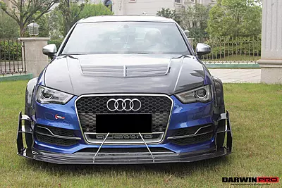 A3 S-Line Sedan BKSS Style Carbon Fiber Front Lip with Under Board | Dual-Layer Aero Kit A3 S-Line Sedan BKSS Style Carbon Fiber Front Lip with Under Board | Dual-Layer Aero Kit
