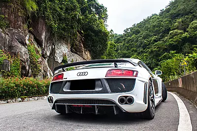 2006–2015 Audi R8 DPGT Style Rear Bumper with Exhaust Tips | Coupe & Spyder 2006–2015 Audi R8 DPGT Style Rear Bumper with Exhaust Tips | Coupe & Spyder