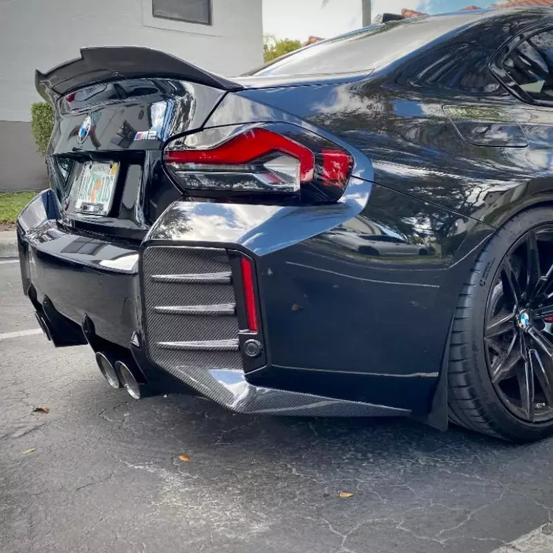 BMW G87 M2 MP Style Carbon Fiber Rear Bumper Side Trim