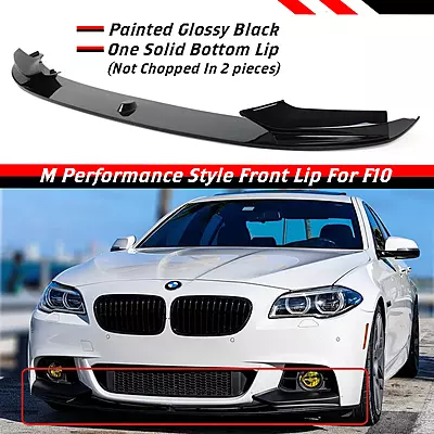 BMW F10 5 Series Glossy Black Front Lip (2011–2016) BMW F10 5 Series Glossy Black Front Lip (2011–2016)