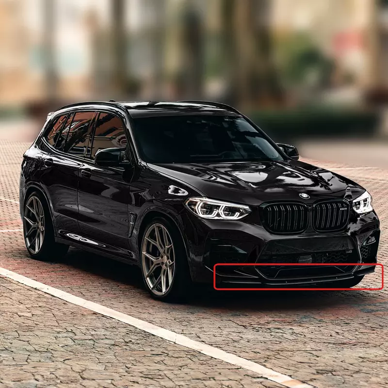 BMW F97 X3M & F98 X4M 3-Piece Style Front Lip Splitter Kit – Matte Black