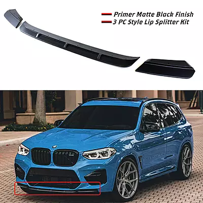 BMW F97 X3M & F98 X4M 3-Piece Style Front Lip Splitter Kit – Matte Black