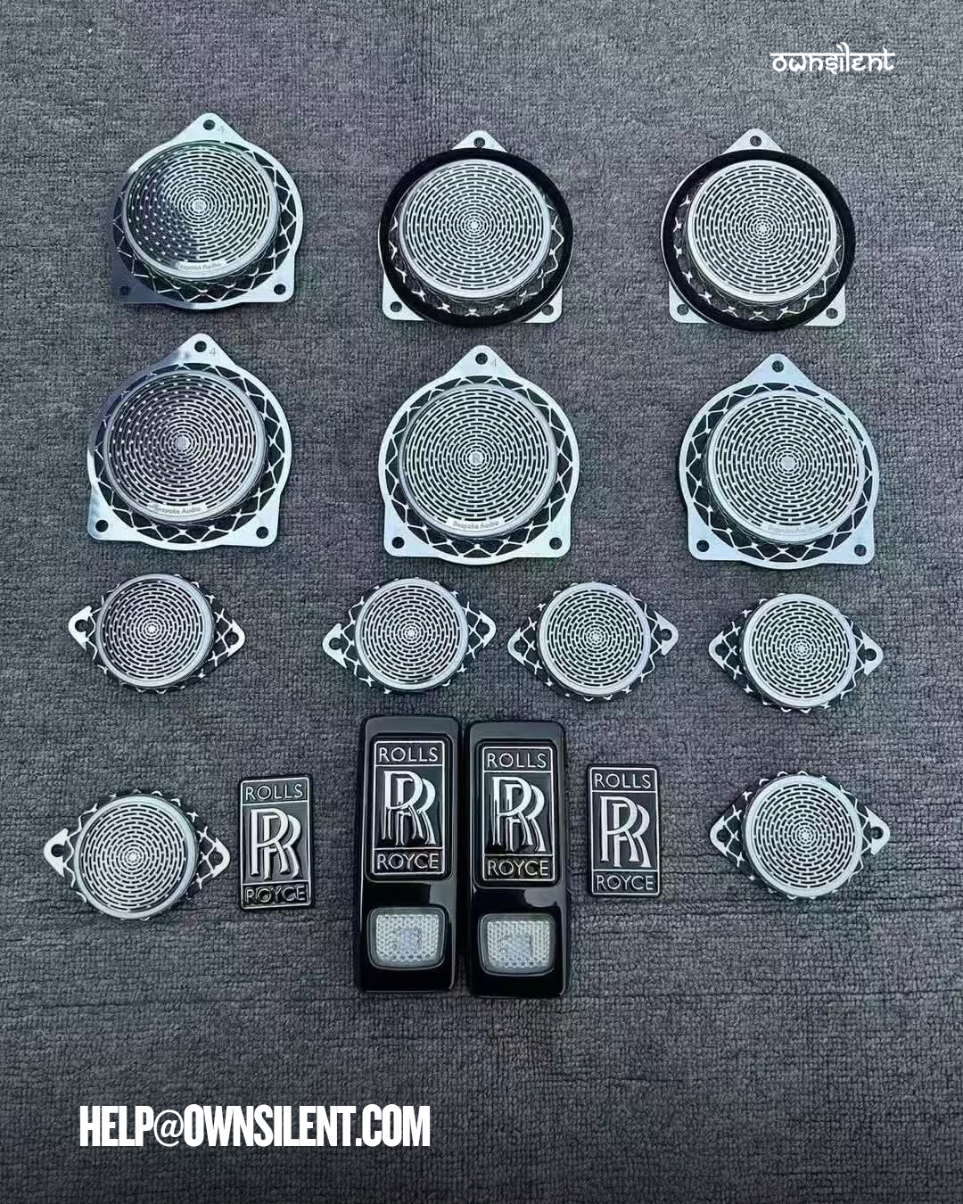12PCS Door Panel Tweeter Speaker Grill Covers for 2010–2018 Rolls-Royce Ghost/Wraith 12PCS Door Panel Tweeter Speaker Grill Covers for 2010–2018 Rolls-Royce Ghost/Wraith
