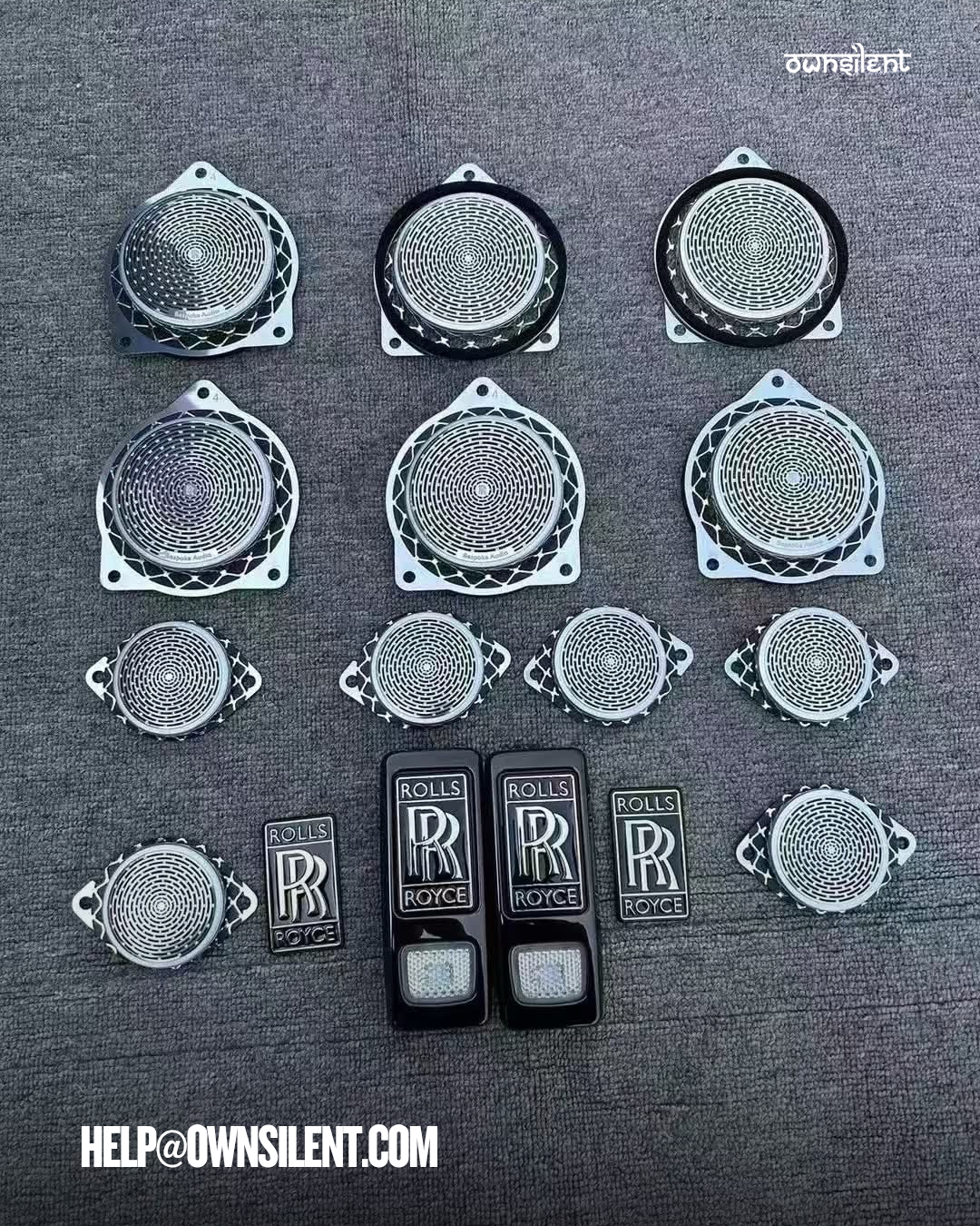 12PCS Door Panel Tweeter Speaker Grill Covers for 2010–2018 Rolls-Royce Ghost/Wraith 12PCS Door Panel Tweeter Speaker Grill Covers for 2010–2018 Rolls-Royce Ghost/Wraith