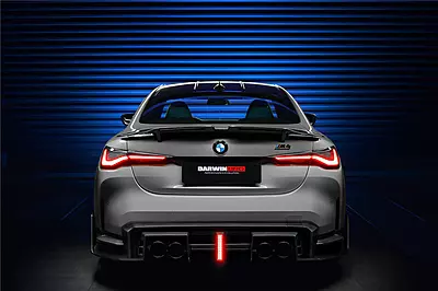 2021–2025 BMW M4 G82 / G83 BKSS Style Carbon Fiber Rear Diffuser with LED Light & Exhaust Tips 2021–2025 BMW M4 G82 / G83 BKSS Style Carbon Fiber Rear Diffuser with LED Light & Exhaust Tips