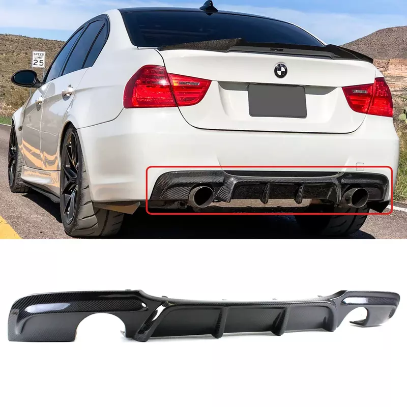 Carbon Fiber Rear Diffuser for BMW E90 3 Series Sedan (2005–2013) Carbon Fiber Rear Diffuser for BMW E90 3 Series Sedan (2005–2013)