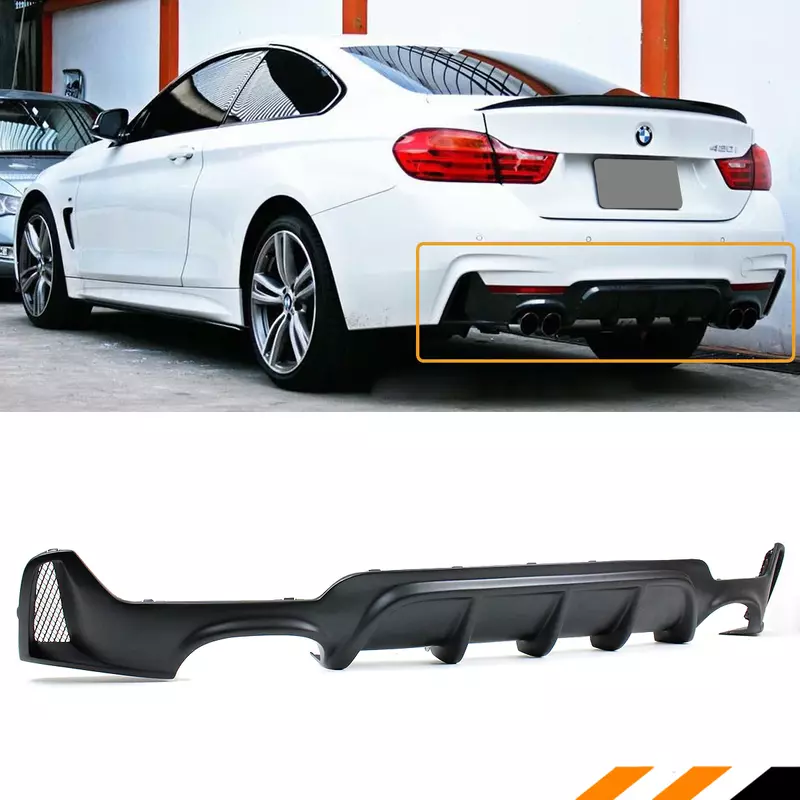 BMW 4 Series Satin Black Rear Diffuser (2014–2020) BMW 4 Series Satin Black Rear Diffuser (2014–2020)