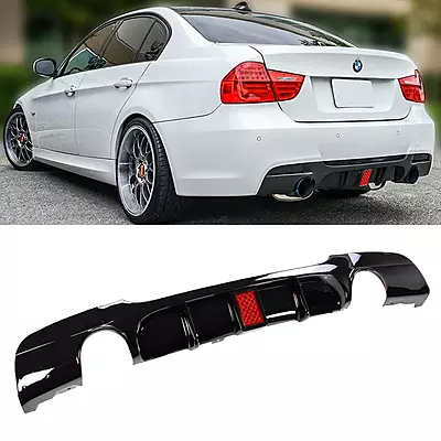 Glossy Black Rear Diffuser for BMW E90/E91 3 Series (2005–2013) Glossy Black Rear Diffuser for BMW E90/E91 3 Series (2005–2013)