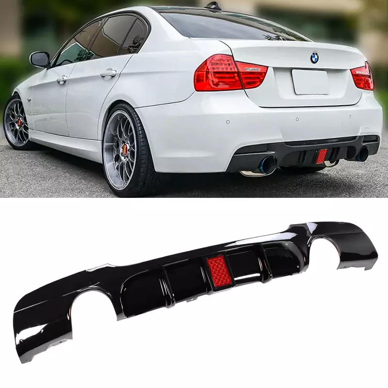 Glossy Black Rear Diffuser for BMW E90/E91 3 Series (2005–2013) Glossy Black Rear Diffuser for BMW E90/E91 3 Series (2005–2013)