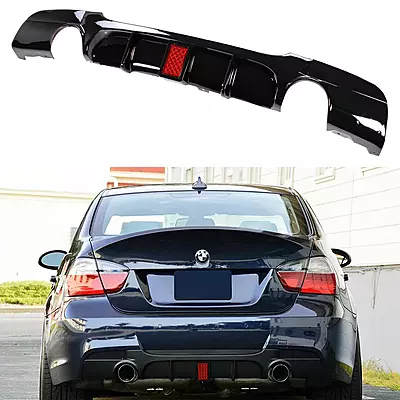 Glossy Black Rear Diffuser for BMW E90/E91 3 Series (2005–2013) Glossy Black Rear Diffuser for BMW E90/E91 3 Series (2005–2013)