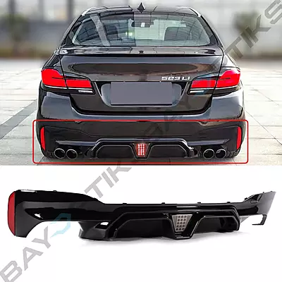 M5 CS Style Gloss Black Rear Diffuser with LED Brake Light for BMW G30 5 Series (2017–2023) M5 CS Style Gloss Black Rear Diffuser with LED Brake Light for BMW G30 5 Series (2017–2023)