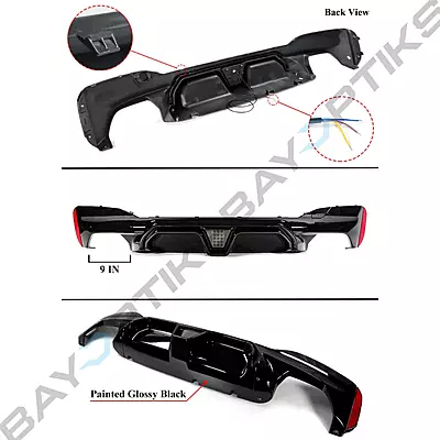 M5 CS Style Gloss Black Rear Diffuser with LED Brake Light for BMW G30 5 Series (2017–2023) M5 CS Style Gloss Black Rear Diffuser with LED Brake Light for BMW G30 5 Series (2017–2023)