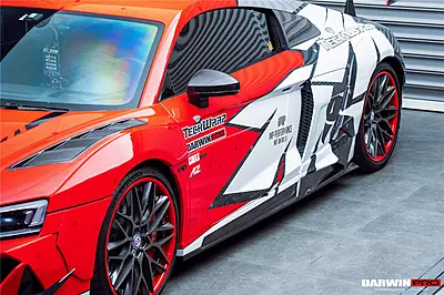 Audi R8 Coupe & Spyder IMPII Style Carbon Fiber Side Skirt Add-Ons | Overlay Aero Upgrade Audi R8 Coupe & Spyder IMPII Style Carbon Fiber Side Skirt Add-Ons | Overlay Aero Upgrade
