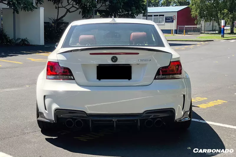 2008–2013 BMW 1M RZ Style Carbon Fiber Rear Lip & Diffuser Undertray 2008–2013 BMW 1M RZ Style Carbon Fiber Rear Lip & Diffuser Undertray
