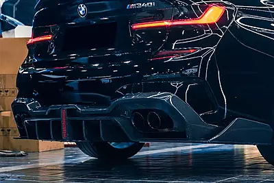 BMW 3 Series G20/G28 BKSS Style Carbon Fiber Rear Diffuser (Quad Exhaust) | 2019–2022 BMW 3 Series G20/G28 BKSS Style Carbon Fiber Rear Diffuser (Quad Exhaust) | 2019–2022