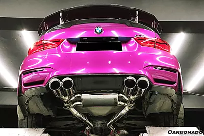 BMW M3 F80 & M4 F82 SM Style Carbon Fiber Rear Caps | 2014–2020 BMW M3 F80 & M4 F82 SM Style Carbon Fiber Rear Caps | 2014–2020