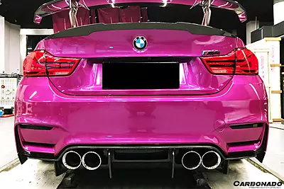 BMW M3 F80 & M4 F82 SM Style Carbon Fiber Rear Caps | 2014–2020 BMW M3 F80 & M4 F82 SM Style Carbon Fiber Rear Caps | 2014–2020