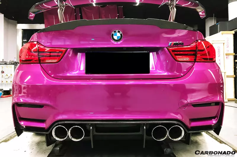 BMW M3 F80 & M4 F82 SM Style Carbon Fiber Rear Caps | 2014–2020 BMW M3 F80 & M4 F82 SM Style Carbon Fiber Rear Caps | 2014–2020