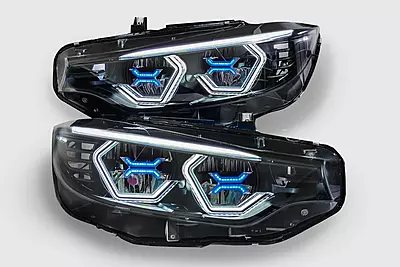 Pre-Built F8X F80 M3, F82/F83 M4, F32/F36 Vision Concept Headlights with Blue Concept X Pre-Built F8X F80 M3, F82/F83 M4, F32/F36 Vision Concept Headlights with Blue Concept X