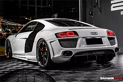 2006–2015 Audi R8 DPGT Style Rear Bumper with Exhaust Tips | Coupe & Spyder 2006–2015 Audi R8 DPGT Style Rear Bumper with Exhaust Tips | Coupe & Spyder