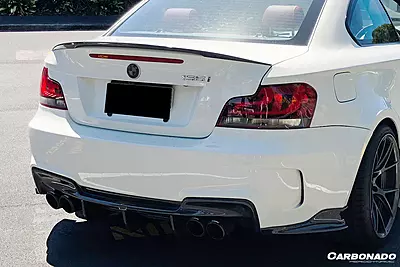 2008–2013 BMW 1M RZ Style Carbon Fiber Rear Lip & Diffuser Undertray 2008–2013 BMW 1M RZ Style Carbon Fiber Rear Lip & Diffuser Undertray
