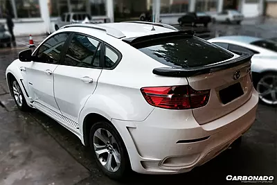 2008–2014 BMW E71 X6 & X6M HM Style Carbon Fiber Roof Spoiler 2008–2014 BMW E71 X6 & X6M HM Style Carbon Fiber Roof Spoiler