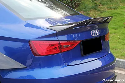 2013–2020 Audi S3 / A3 / RS3 Sedan RT Style Carbon Fiber Trunk Spoiler | CFRP Aerodynamic Accent 2013–2020 Audi S3 / A3 / RS3 Sedan RT Style Carbon Fiber Trunk Spoiler | CFRP Aerodynamic Accent