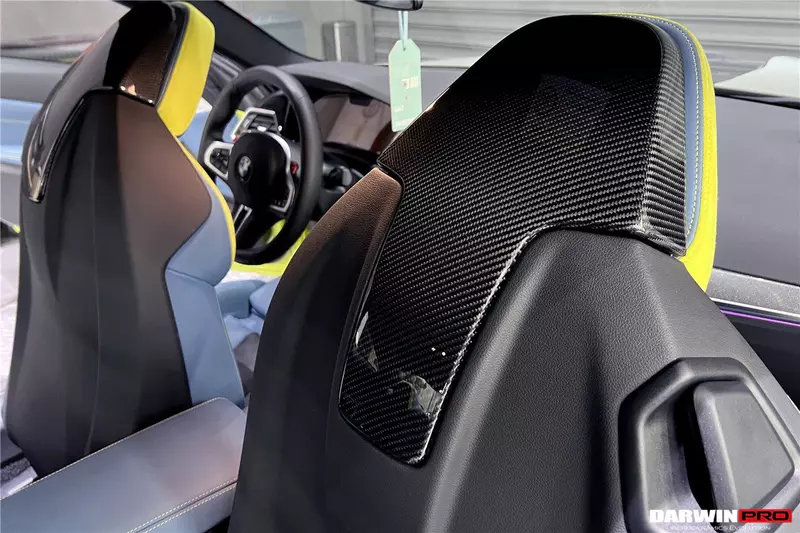 2021–2025 BMW M3 G80 / M4 G82 G83 Carbon Fiber Upper Seat-Back Covers – OE Style Interior Upgrade
