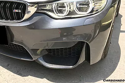 BMW M3 F80 & M4 F82 MP Style Carbon Fiber Front Bumper Caps (2014β2020) BMW M3 F80 & M4 F82 MP Style Carbon Fiber Front Bumper Caps (2014β2020)
